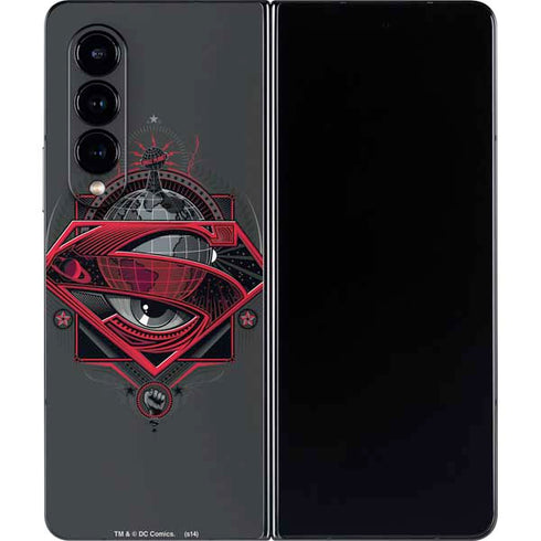 DC Comics Superman Grey Eye Collage Galaxy Z Fold4 5G Skin